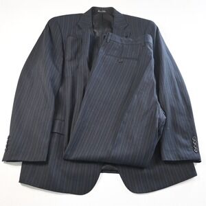 Evan Piccone 40R 34x34 Navy‎ Blue Striped Mens Jacket Pants Suit